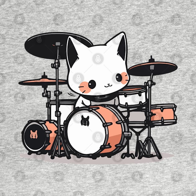 White cat, drum soul by etherElric